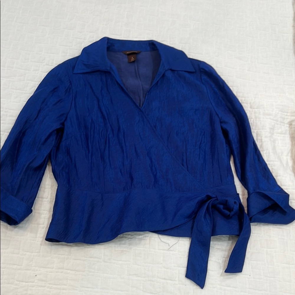 Royal Blue formal wrap top